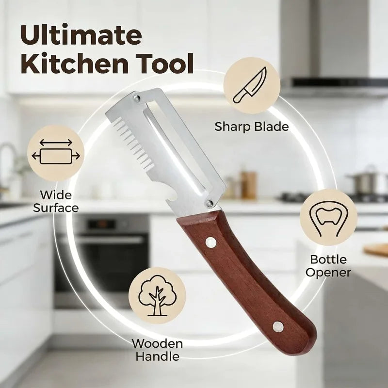 3-in-1 Stainless Steel Vegetable Peeler, Slicer & Grater