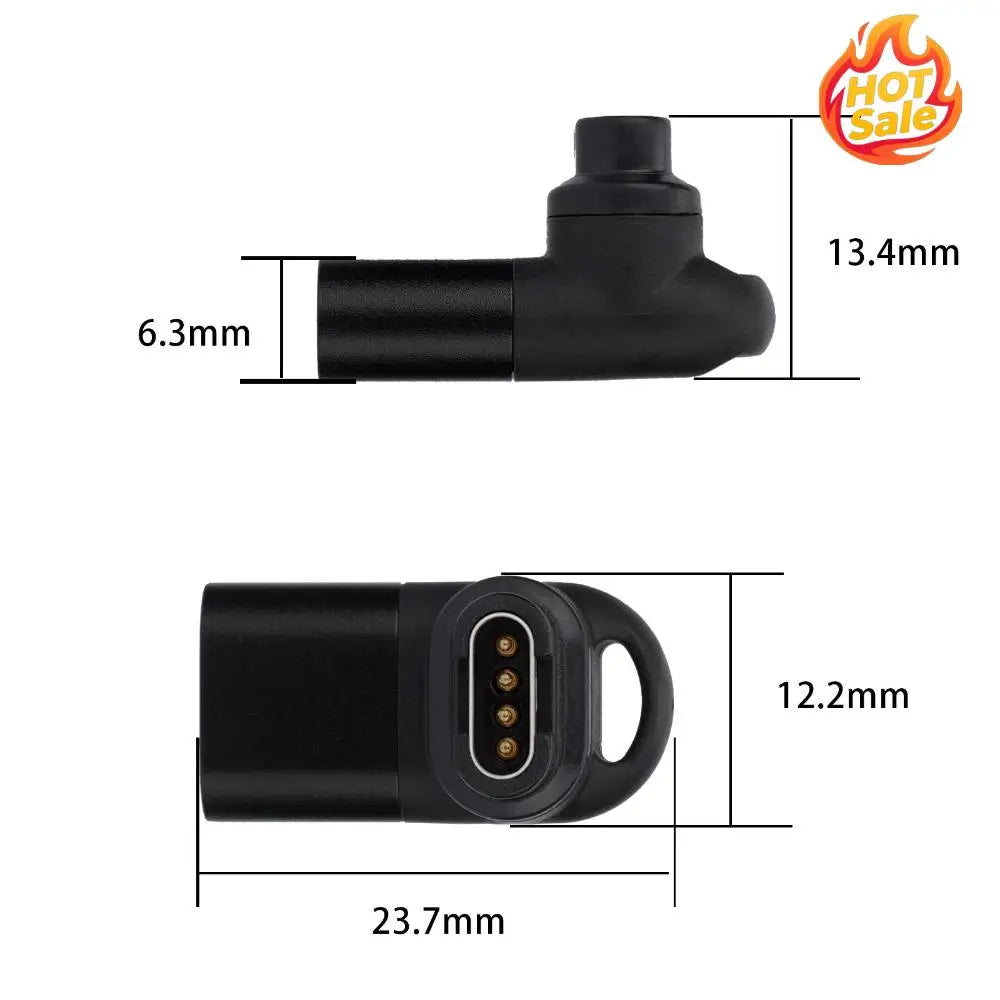 90 Degree 3D Elbow Charging Converter Watch Parts Type-C Female To for Garmin Charger Converter Adapter for Garmin Fenix 7/7S/7X Zpaxo