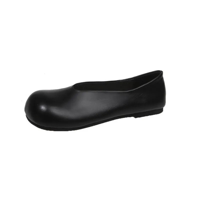 Women Flat Shoes Casual Shallow Mouth Single Round Toe Slip Women's