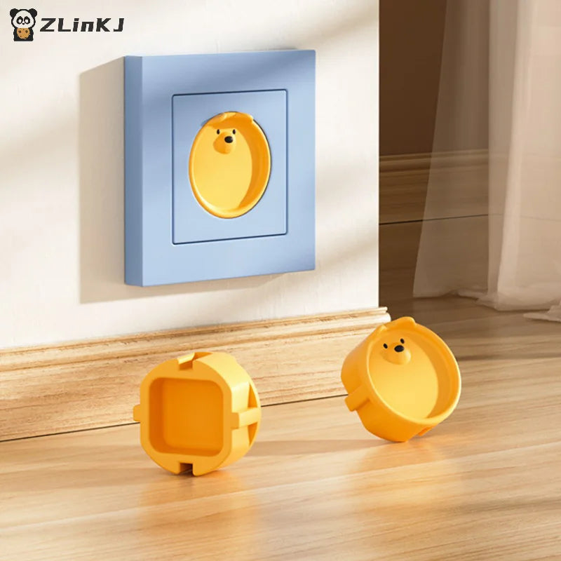 ▶5Pcs Baby Safety Protection Socket Protective Cover , Children Electric Shock Prevention Dust Protection Cover,Cartoon Design Zpaxo