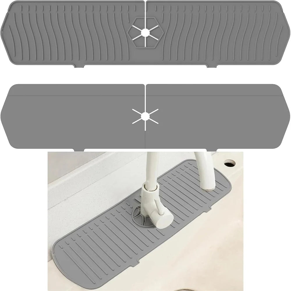 Silicone Drain Mat Kitchen Faucet Sink Splash Guard Draining Pad Zpaxo