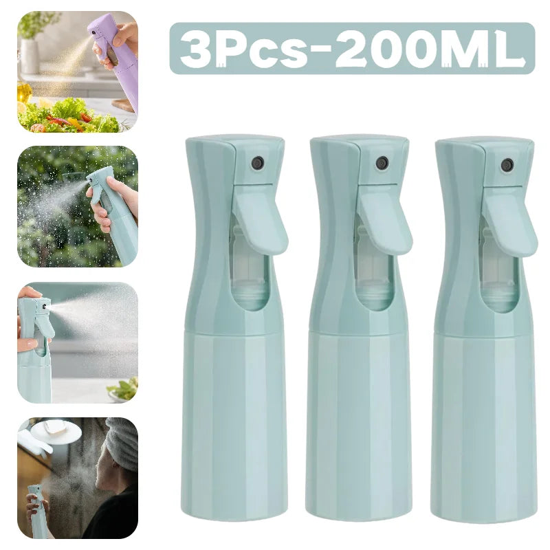 Continuous Spray Oil Spray Bottle Plastic Baking Oil Spray Bottle BBQ Cooking Garden Plant for Hair Salon Daily Moisturizing Zpaxo 3PCS-Upgrade-cyan