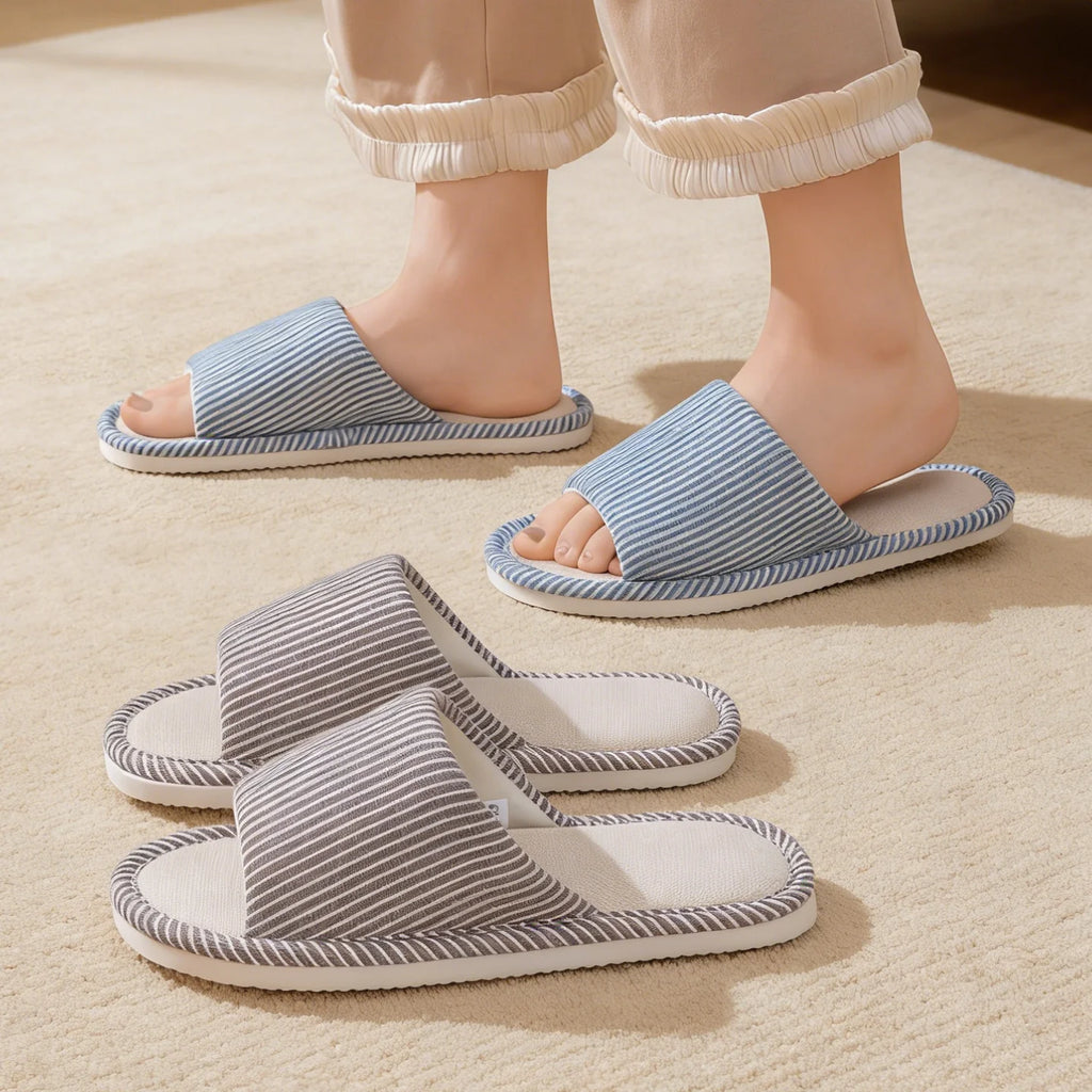 Men's Slip-resistant Linen Slippers Spring Summer Breathable House