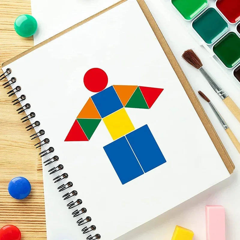 Colored Triangles Rectangular Dot Stickers Kids Student Jigsaw Puzzle
