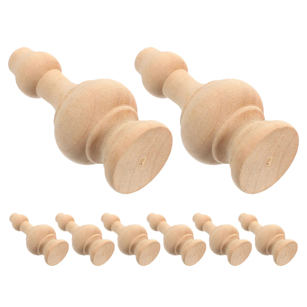 Natural Wood Finials Unfinished Roman Column Decorative Finial Tops