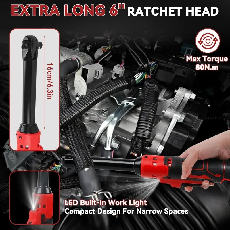 Milwaukee 18V Battery Electric Ratchet Wrench 3 8 Extended Head