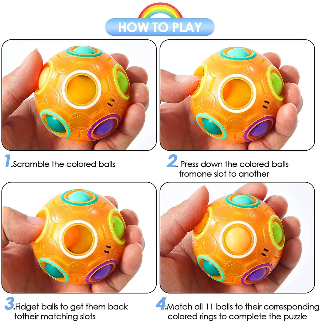 Magic Rainbow Puzzle Ball 3D Matching Brain Teaser Fun Stress