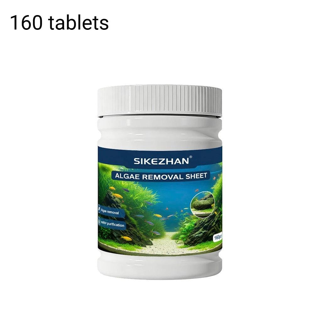 Fish Tank Cleaning Algae Tablets Tank Moss Odor Remover Water Purify Aquarium Algaecide Control Cleaning Algae Repellent Agent Zpaxo 160 tablets
