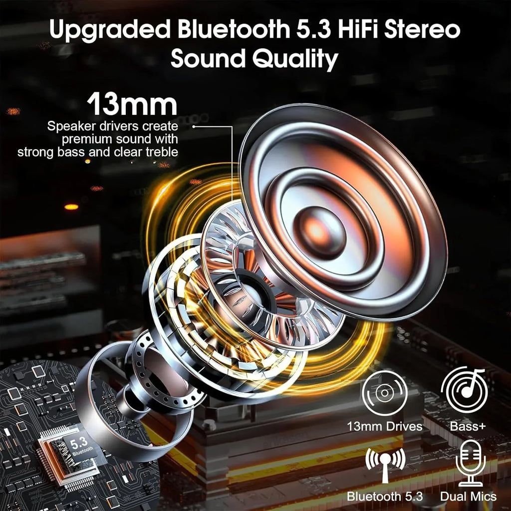 Bluetooth Headset Wireless Earpiece Dual-mic& Noise Canceling V5 4