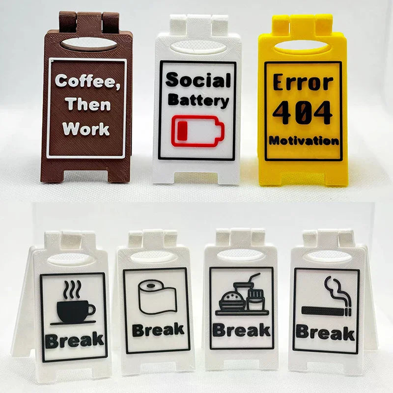 Humorous Office Desk Sign-"Coffee,Then Work" "Busy" Home Office Desktop Decoration Unisex Colleague Gift, Multi-Functional Zpaxo