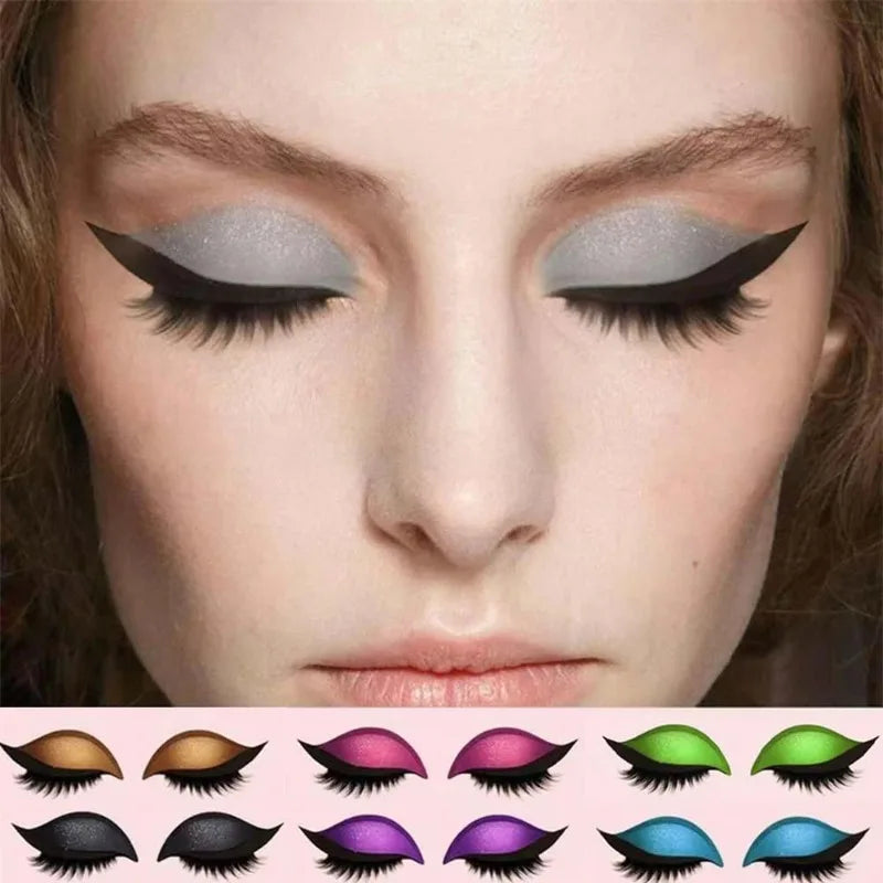 1/2 Pair Reusable Lazy Eye Shadow Eyelash Patch 2-In-1 Eyes Makeup Sticker With False Lashes &Eyeshadow Waterproof Cosmetic Tool Zpaxo