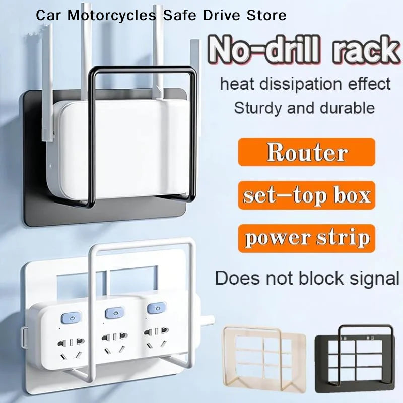 CMWall-Mounted Router Set-top Box Holder No-drill Multi-purpose