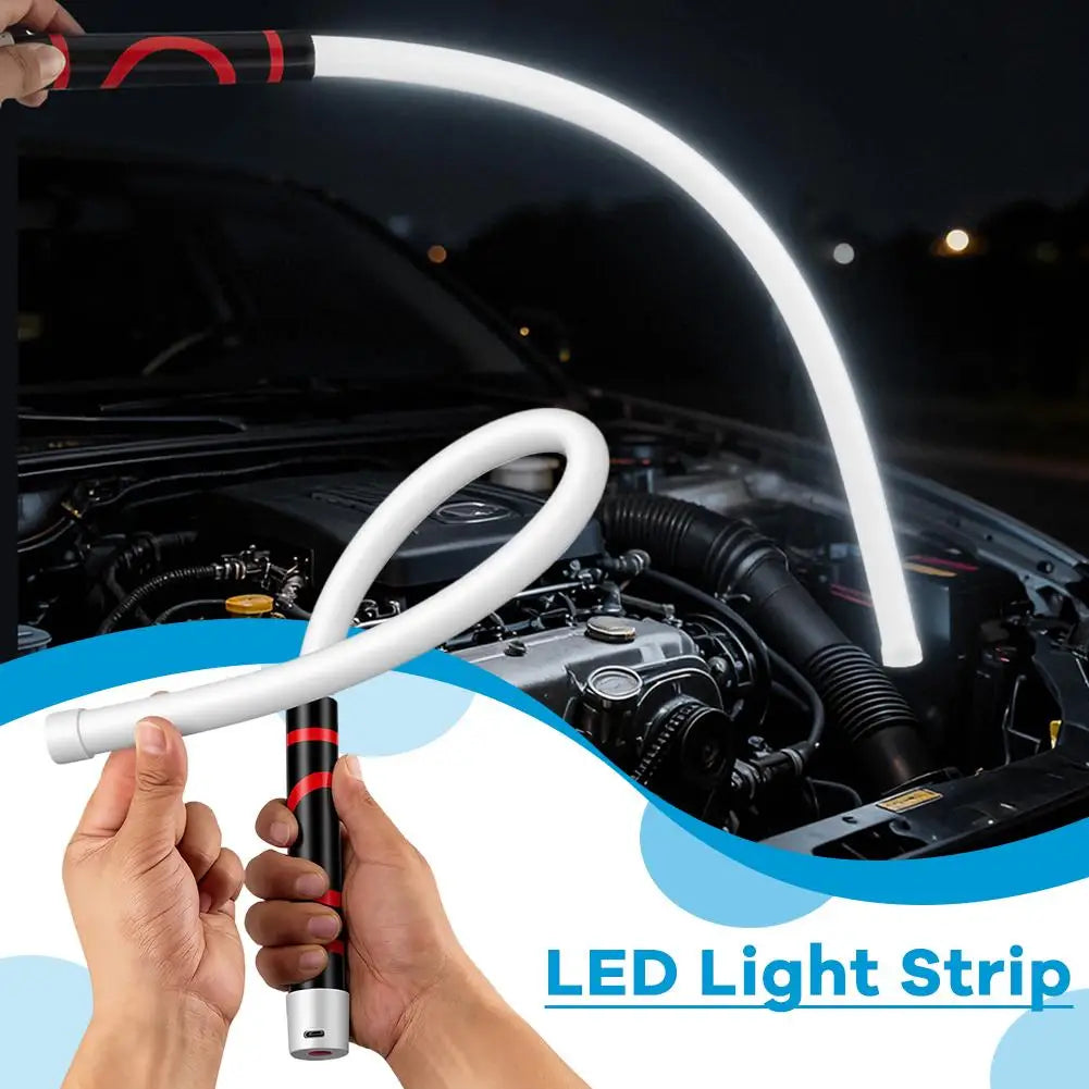 30" Flexible LED Flashlight Stick Flexible LED Flashlight Stick Bendable LED Light Rechargeable Work Light with 3 Brightness Zpaxo