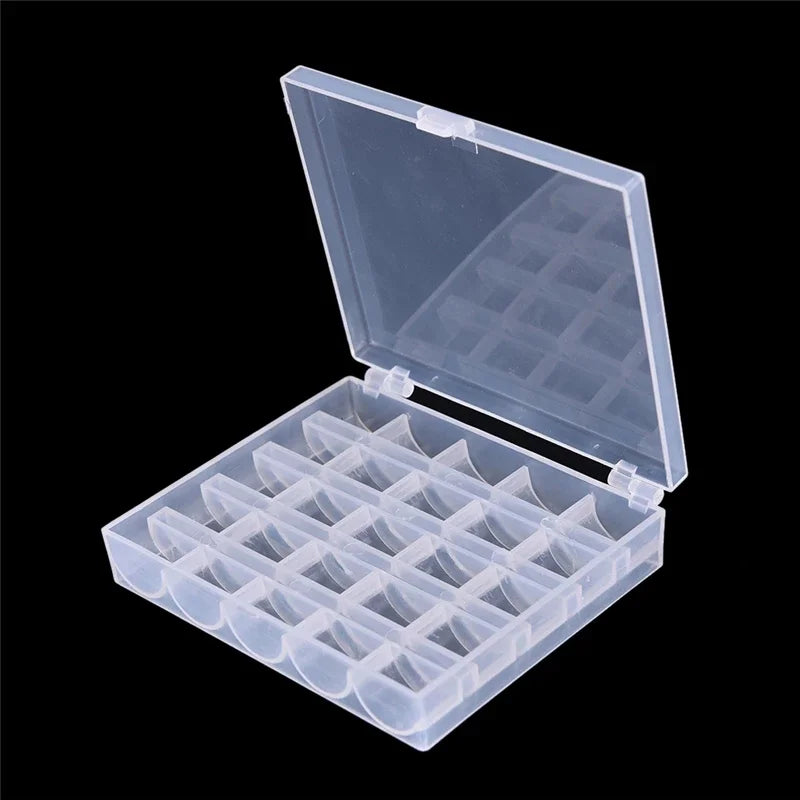 Sewing Bobbins Spools Clear Plastic Machine Storage Box Empty Spool