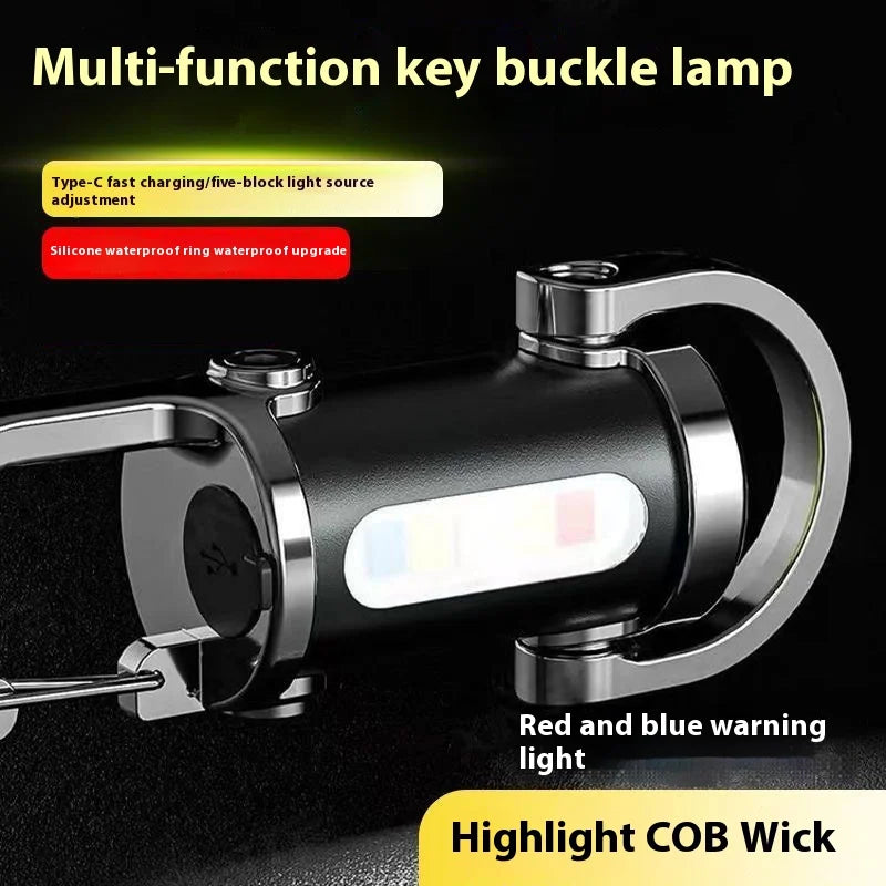 ESMARTER 800-Lumen EDC Keychain Flashlight – 7 Modes USB-C