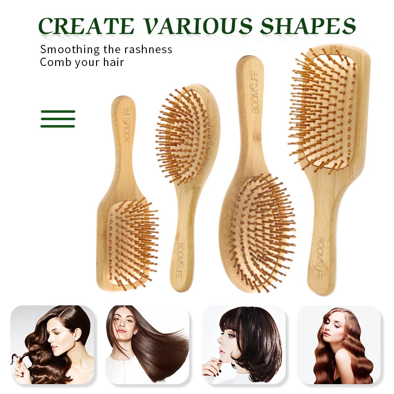 BOOMSLIFE Bamboo Wide Tooth Comb – Detangling & Scalp Massage Bamboo Hair Comb Zpaxo