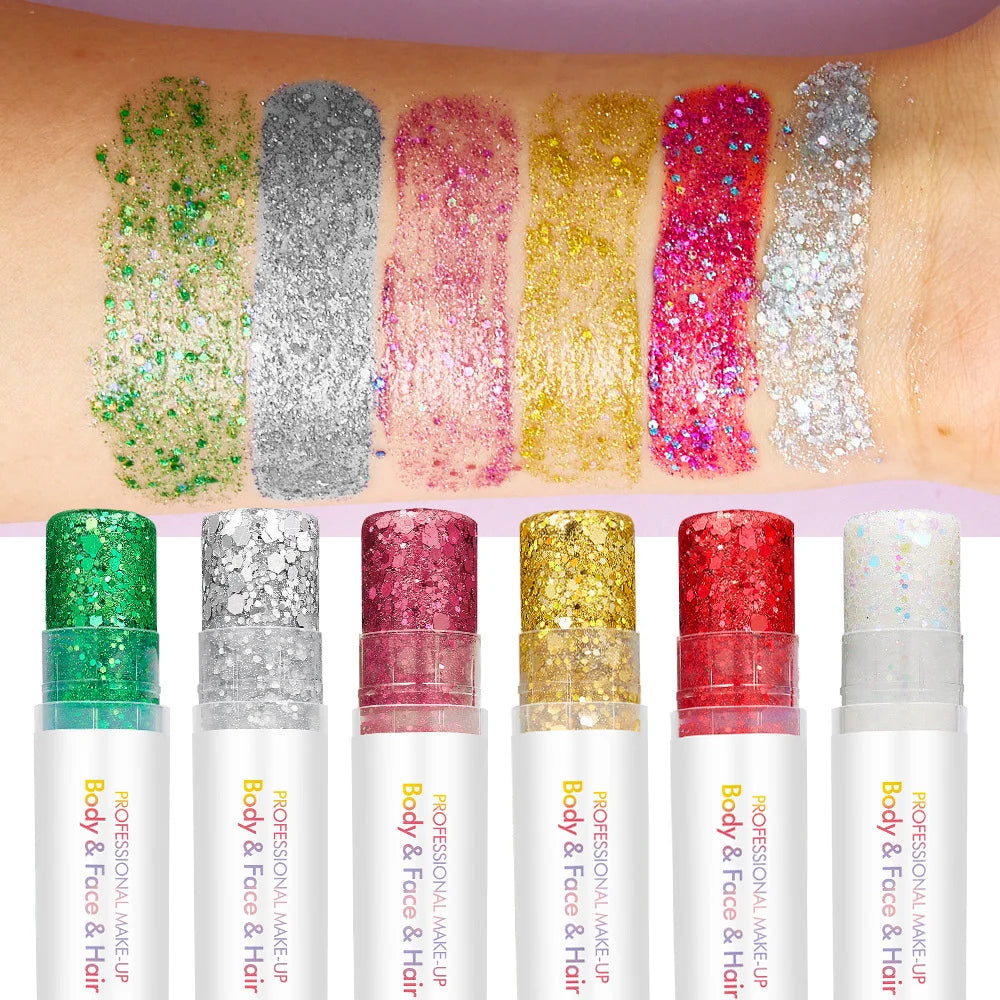 Body Glitter Stick Sequins Gel Mermaid Shimmer Topcoat Festive Orgy Eyeshadow Thick Hair Makeup Zpaxo