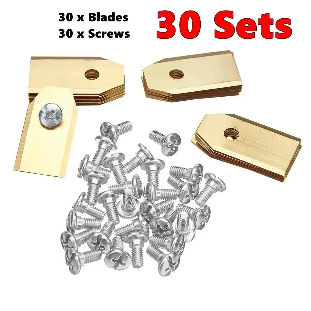 New 30pcs Lawn Mower Cutting Blades W/Screw Kit Replacement for Husqvarna Automower/Gardena Robotic Lawnmower Repair LIJIao Zpaxo Gold-30sets