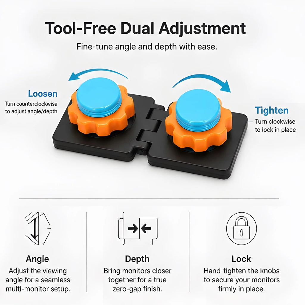 Universal Dual Monitor Alignment Clip Tool-free Screen Connector Zero