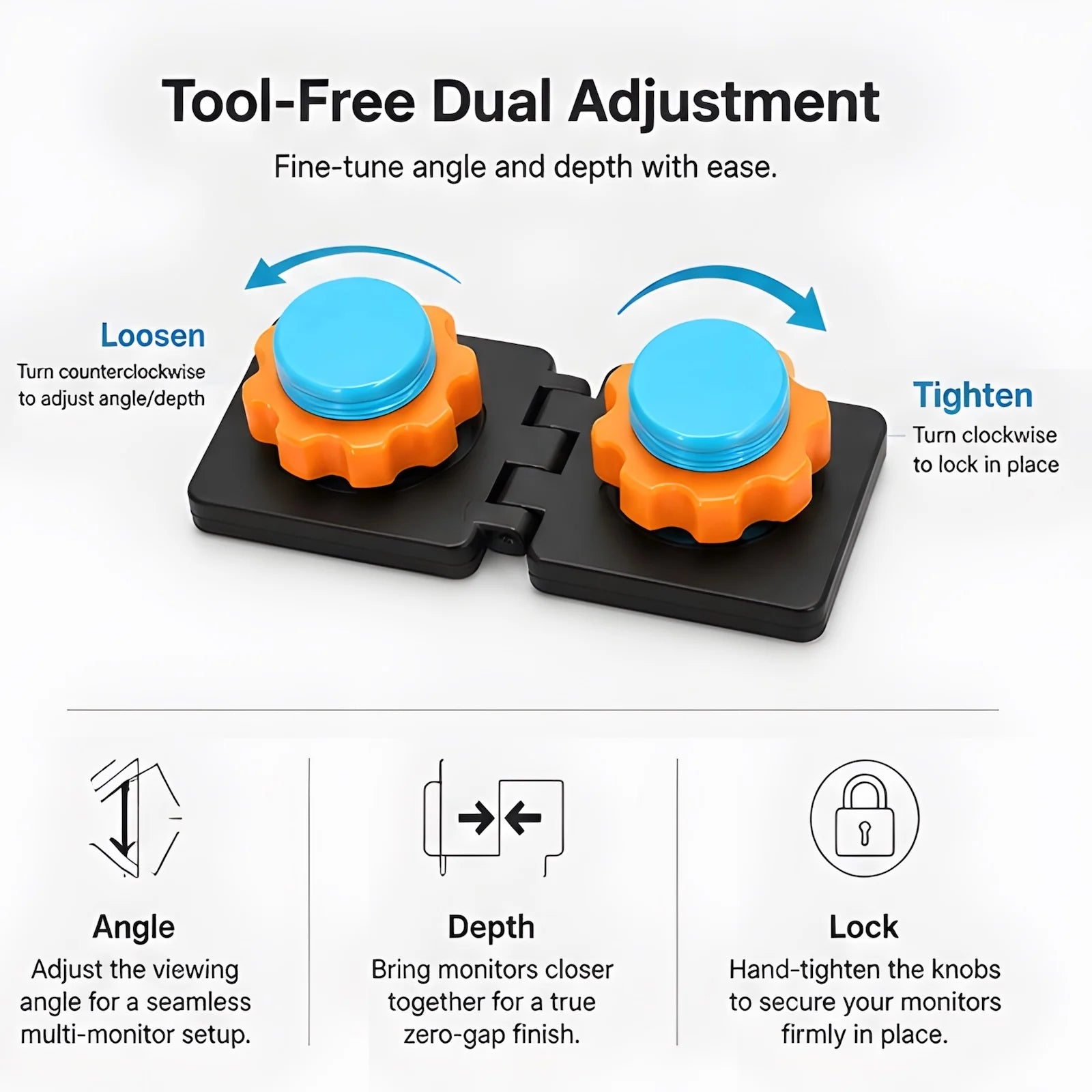 Universal Dual Monitor Alignment Clip Tool-free Screen Connector Zero