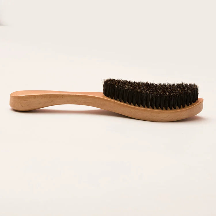 Cepillo Barba 360 Wave Brush For Men Beard Brush Medium Soft Boar bristle Wood Brush Beard Curve Palm Wave Brush Wood Beard Comb Zpaxo Natural color