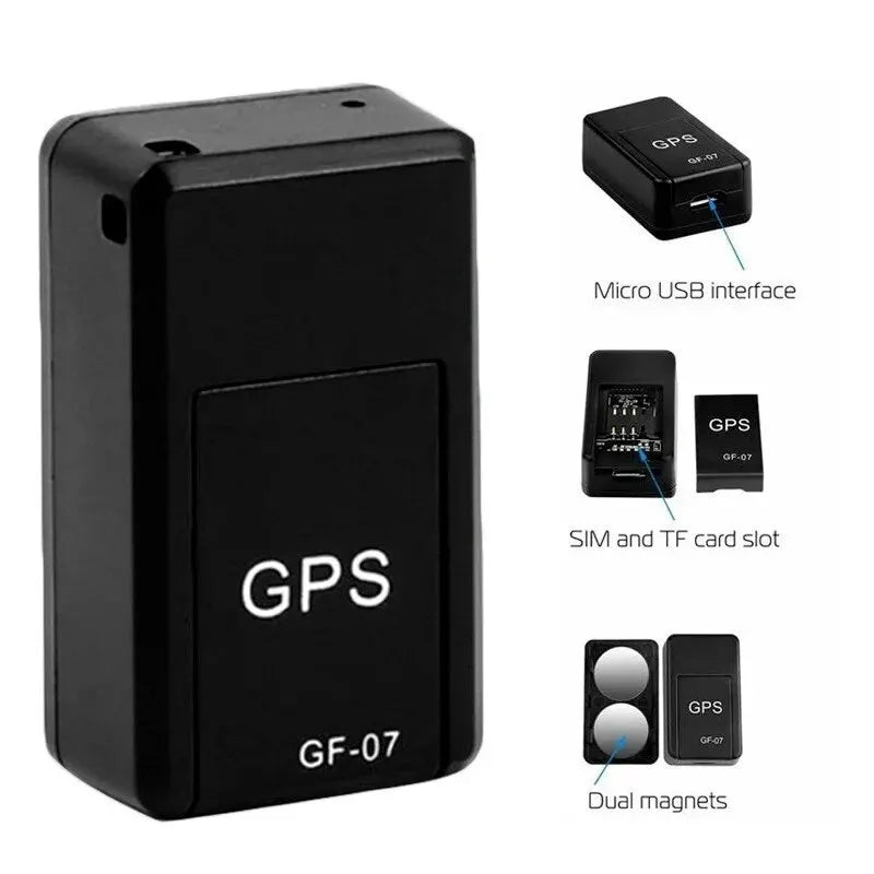 Mini Magnetic GF-07 GPS CarTracker Real Time Tracking Anti Theft Anti Locator Auto Strong Magnetic Mount SIM Message Positioner Zpaxo Black