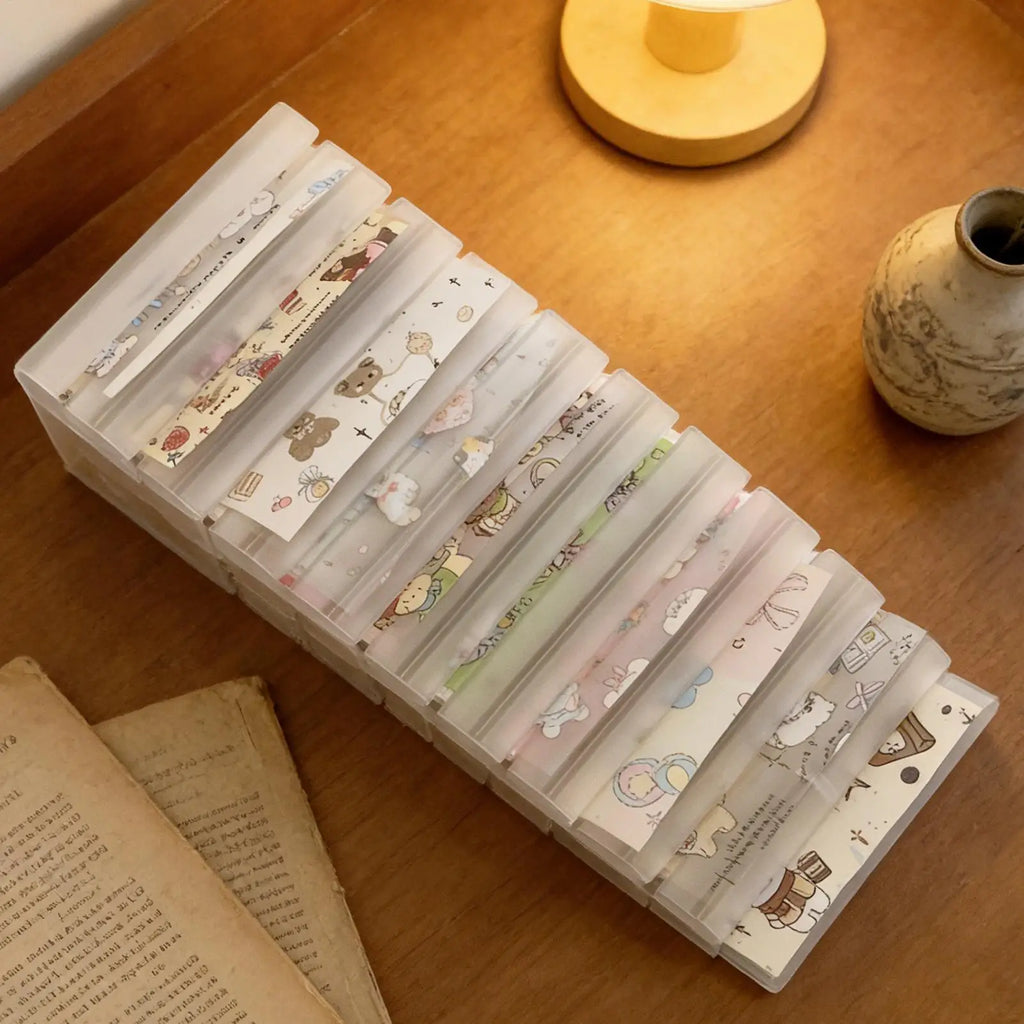 Nail Foil Storage Box 10 Grids Clear Transfer Paper Organizer
