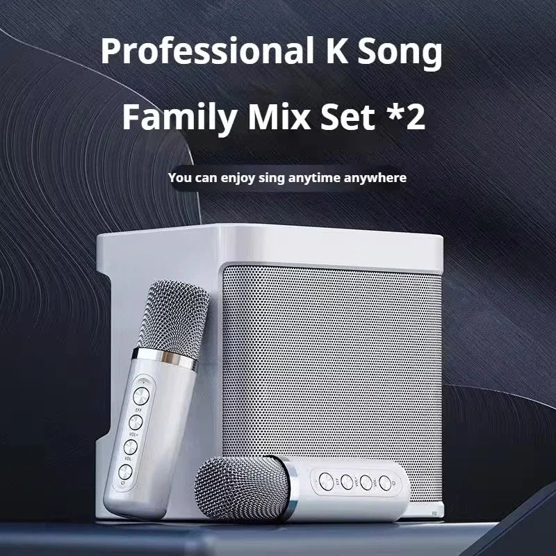 #Portable Dual Microphone Karaoke Machine for Adults Kids Speaker Home KTV System HIFI Stereo Bluetooth Mic for Home Party Gifts Zpaxo