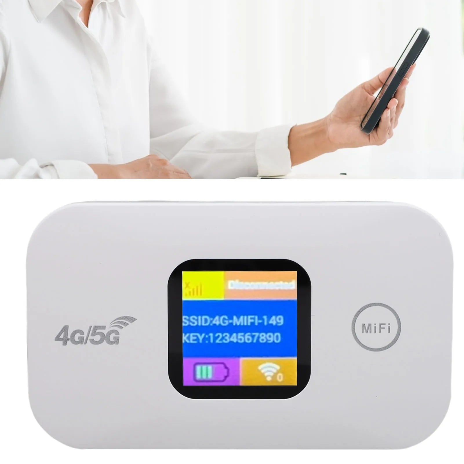 Travel Wifi Hotspot SIM Slot LED Display Mobile 300Mbps Stable