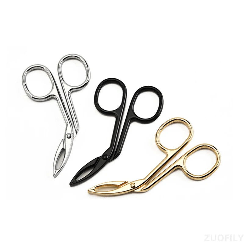 1Pcs Scissor Type Eyebrow Tweezer Fine Hairs Puller Eye Brow Nose Hair Removal Stainless Steel Beauty Makeup Tools Accessories Zpaxo
