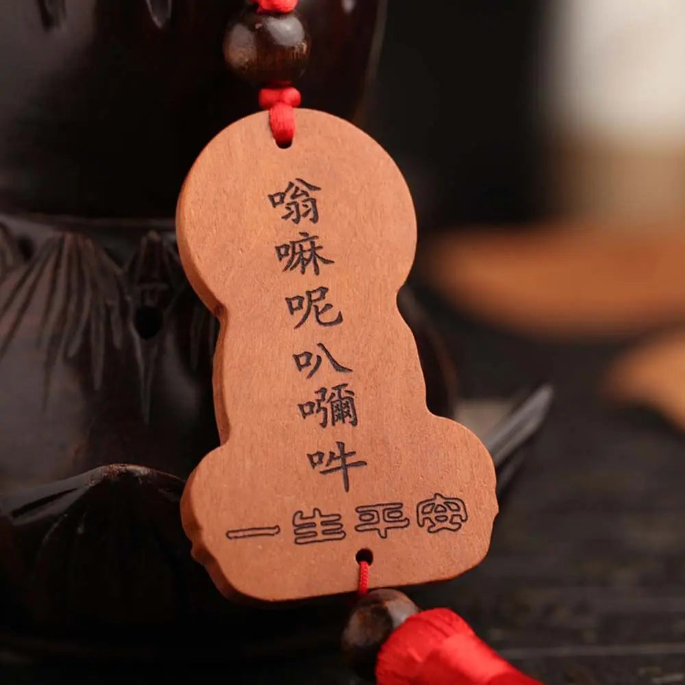 Pendant Lotus Guanyin Art Sculpture Peach Wood Car Decoration Guanyin Pendant Interior Accessories Car Pendant Car Ornaments Zpaxo