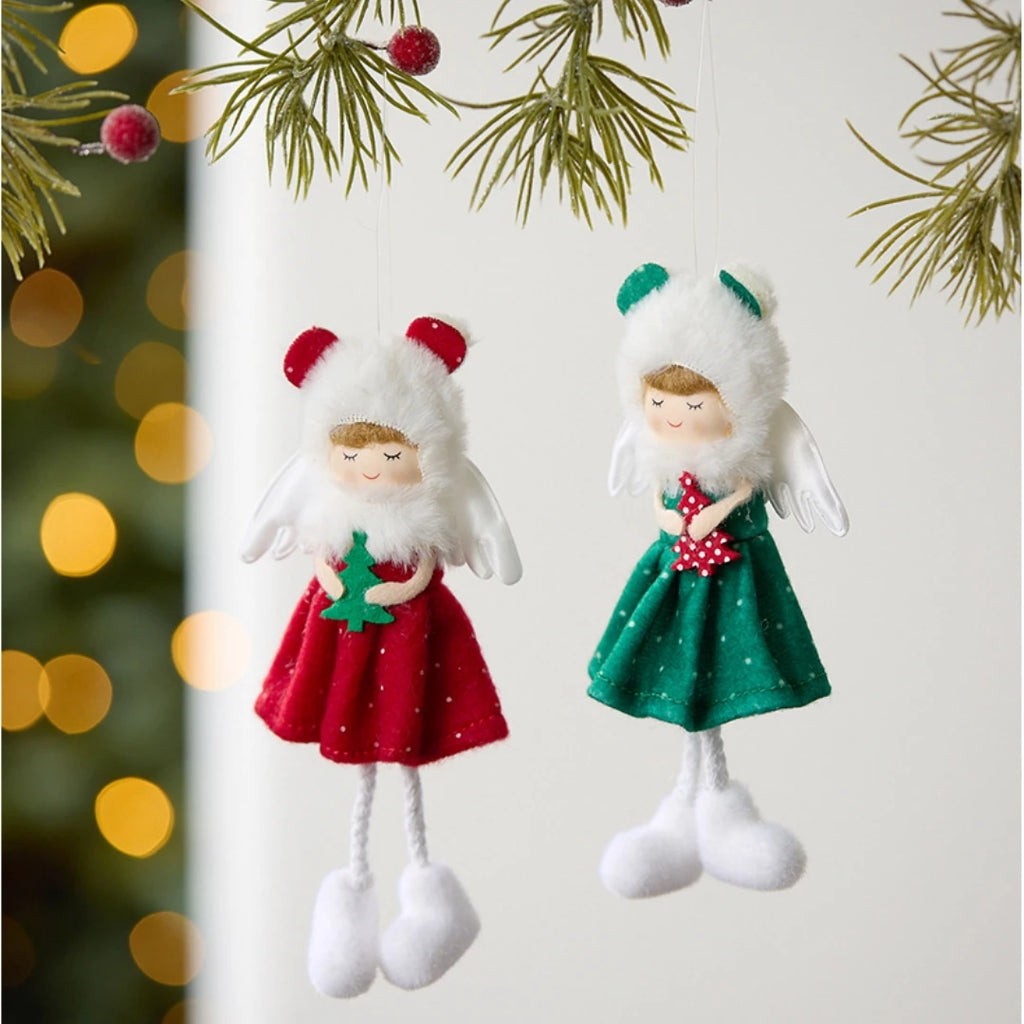 Plush Angel Girl Christmas Tree Ornament | Holiday Pendant