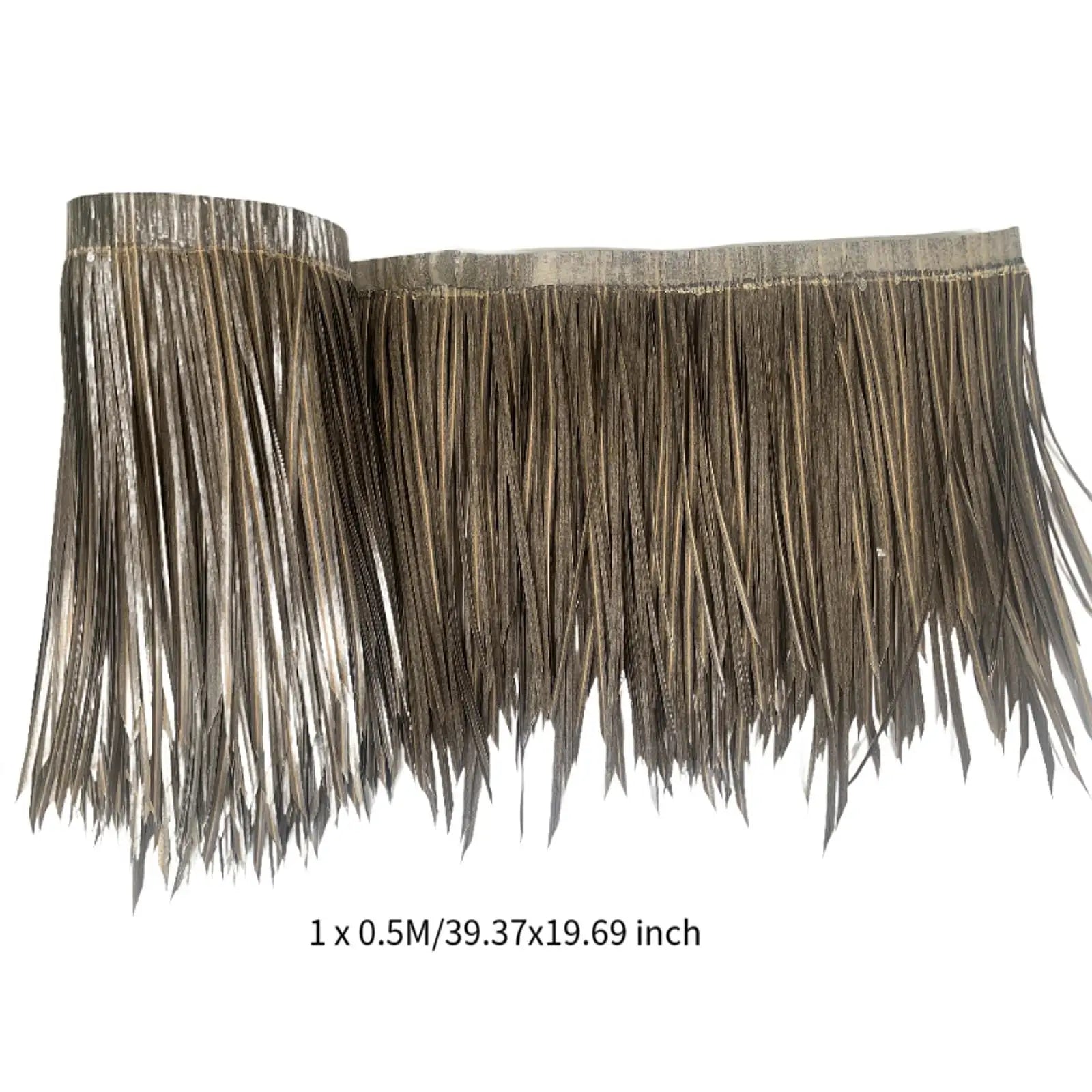 Artificial Thatch Roll 3.28ftx1.64ft Realistic Grass Roof Fence Decorative Ornament shutter Palm Straw Roof Thatch Roofing Panel Zpaxo 1mx0.5m Black