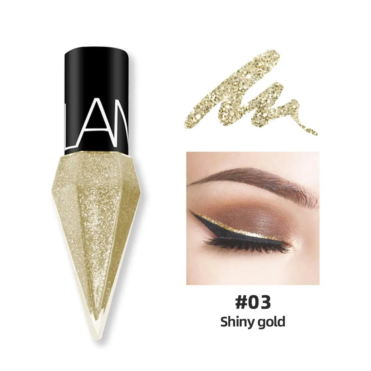 Shiny Eye Liners Pigment Silver Rose Gold Liquid Glitter Eyeshadow Zpaxo LK102-03