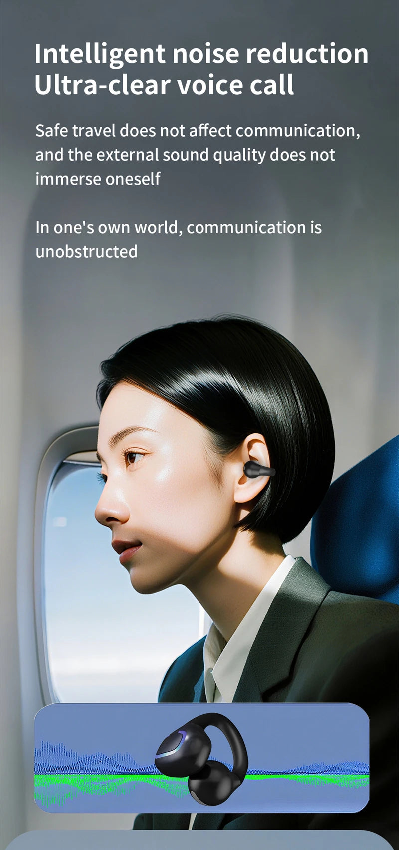 OWS Ear Clip Earphones Bone Conduction Bluetooth Sports Gaming