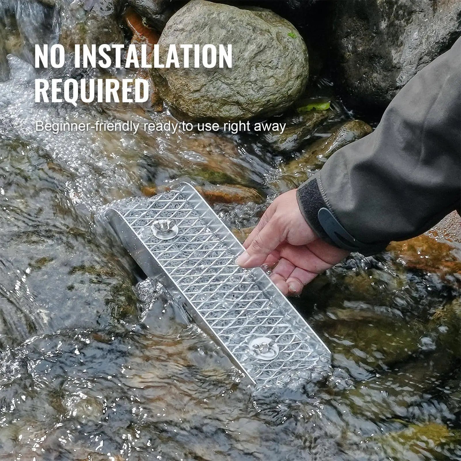 Gold Panning Kit with Sluice Box Small Portable Toys Gold Panning Kit with Miner Moss for Outdoor Lake River Stream Mountain Zpaxo