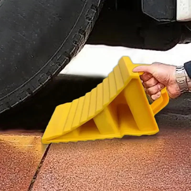 ABS Wheel Chock with Handle – Anti-Slip Tire Stop Block