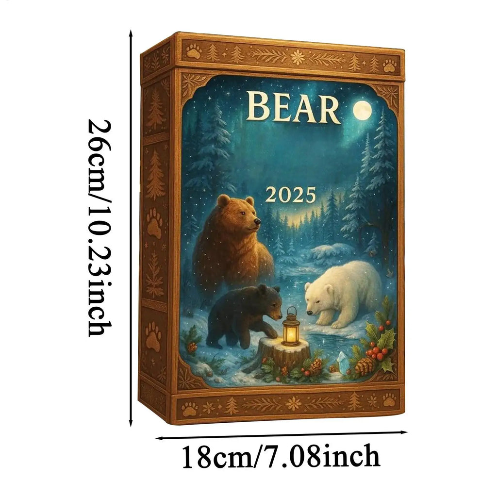 Christmas Advent Calendar Bear Theme 2D Acrylic Ornaments 24 Days