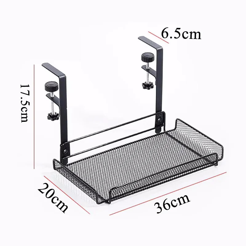 Under Desk Cable Management Tray – No-Drill Steel Organizer Cable Management Tray Zpaxo As Shown Black-L