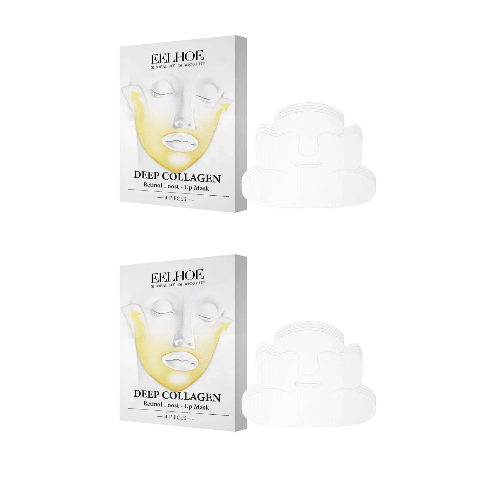Deep Collagen Retinol Firming Mask Lifting Tightening Facial Skin Lighten Fine Lines Smooth Natural Hydrating Translucent Mask Zpaxo 8Pcs