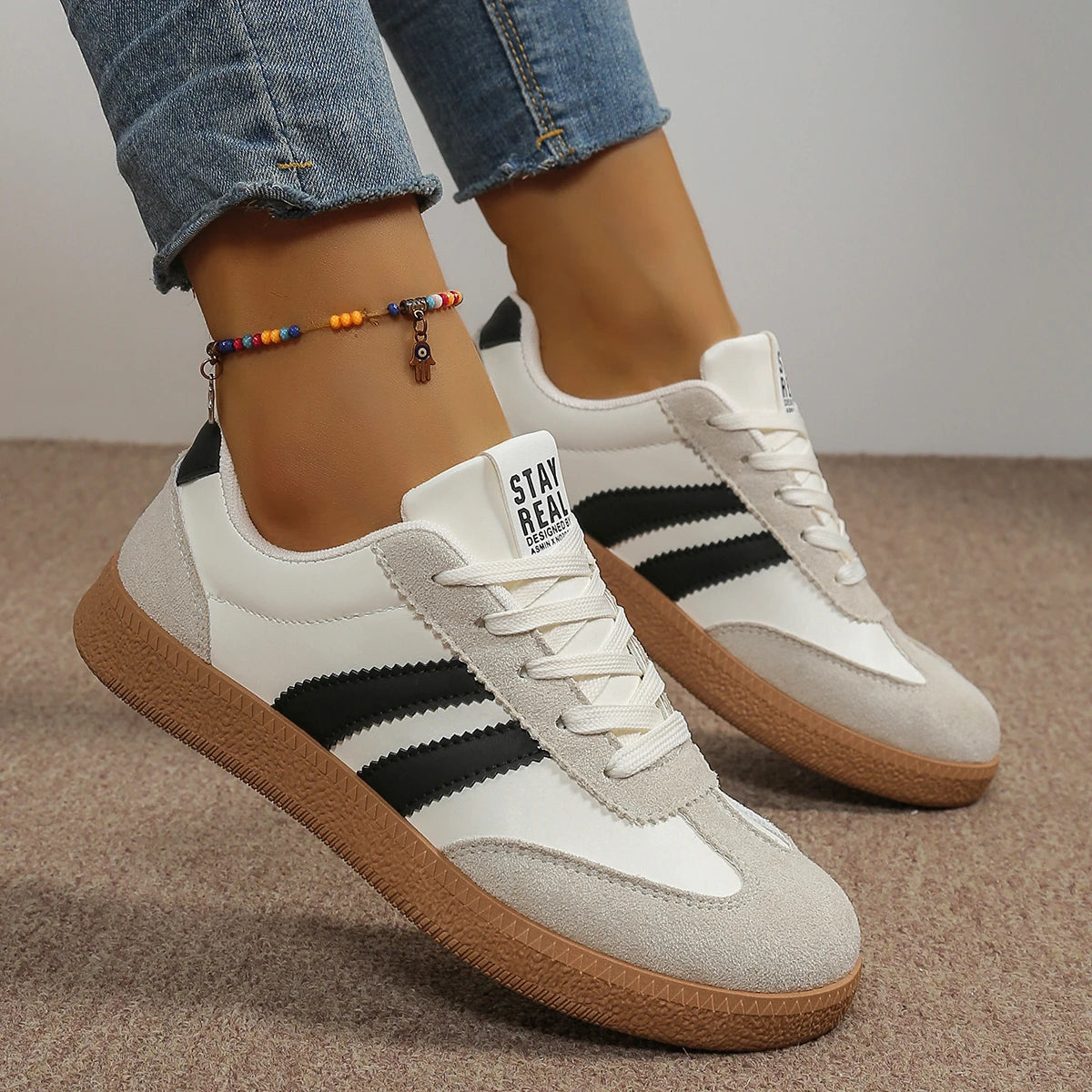 Women Sneakers Comfortable Classical Shoes Women Fashion Casual Flats Vulcanize Shoes Ladies Outdoor Walking Sneakers Women Zpaxo white and black 38