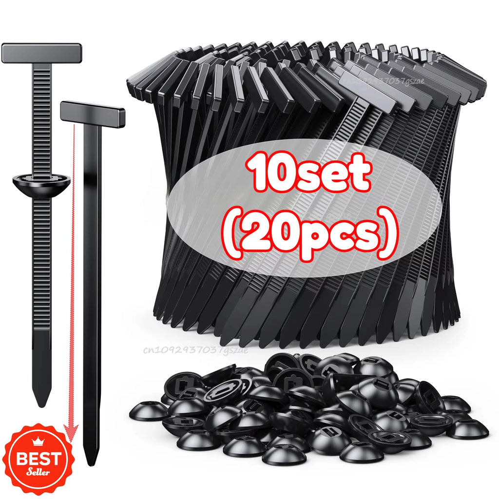 Self-locking Universal Nylon Cable Tie Buckle Heavy Duty Zip Ties with Pin & Button Car Daily Repair Fastening Strap Clip Cable Zpaxo 10 SET