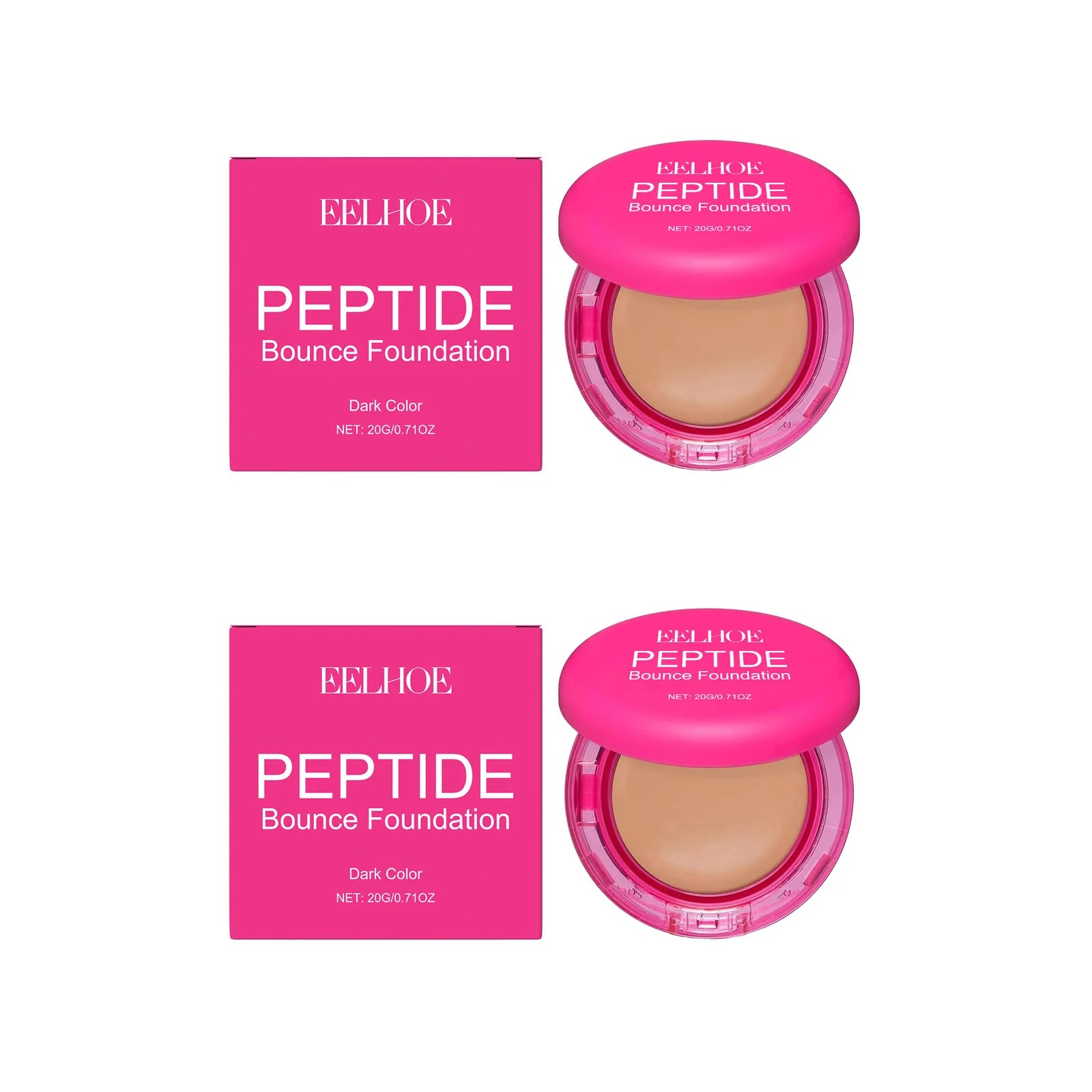 EELHOE Peptide Bounce Balm Foundation Full Coverage Concealer Balm Foundation Zpaxo 2Pcs x Dark Skin