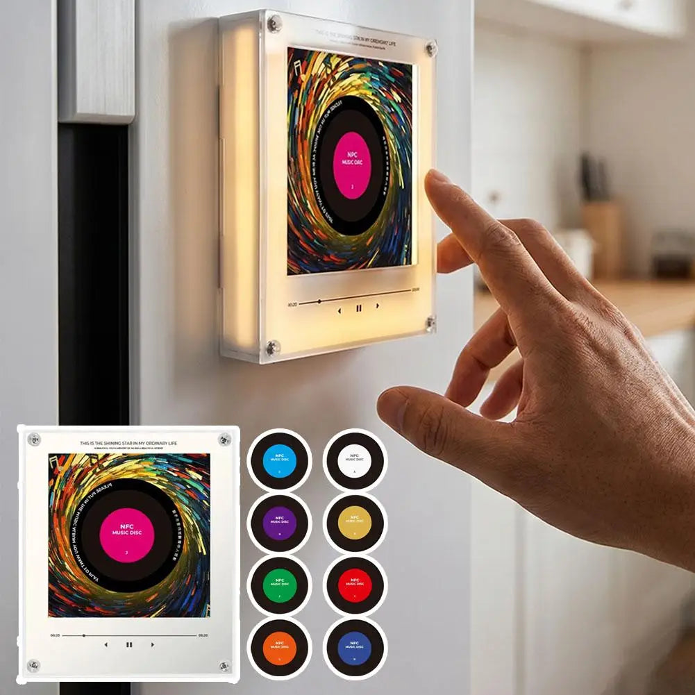 2026 New NFC Induction Magnetic Fridge Magnet Night Light Auto-Singing Acrylic Decor Type-C Rechargeable Creative Gift Zpaxo