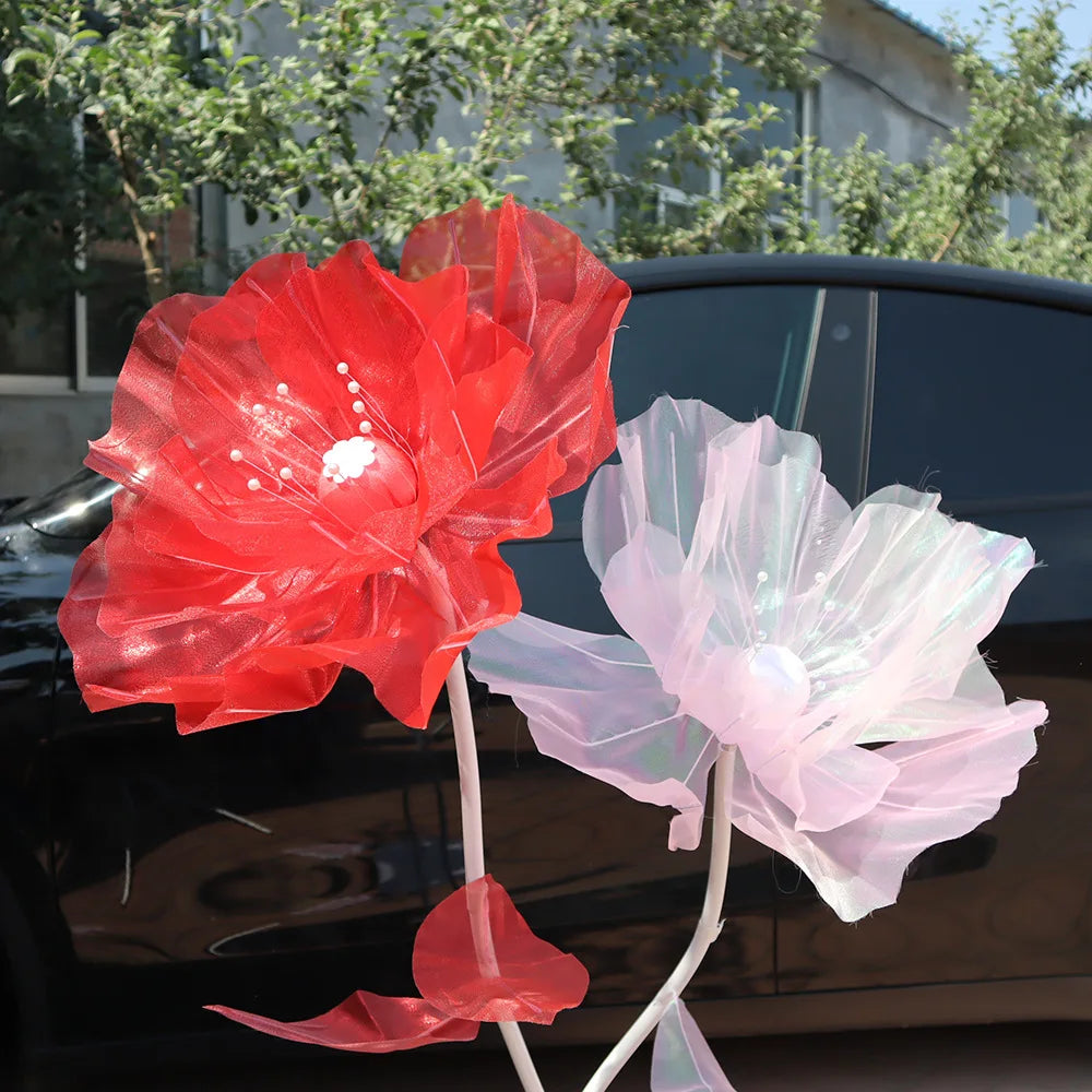 Giant Artificial Silk Peony Realistic Flowers Simulated Butterfly