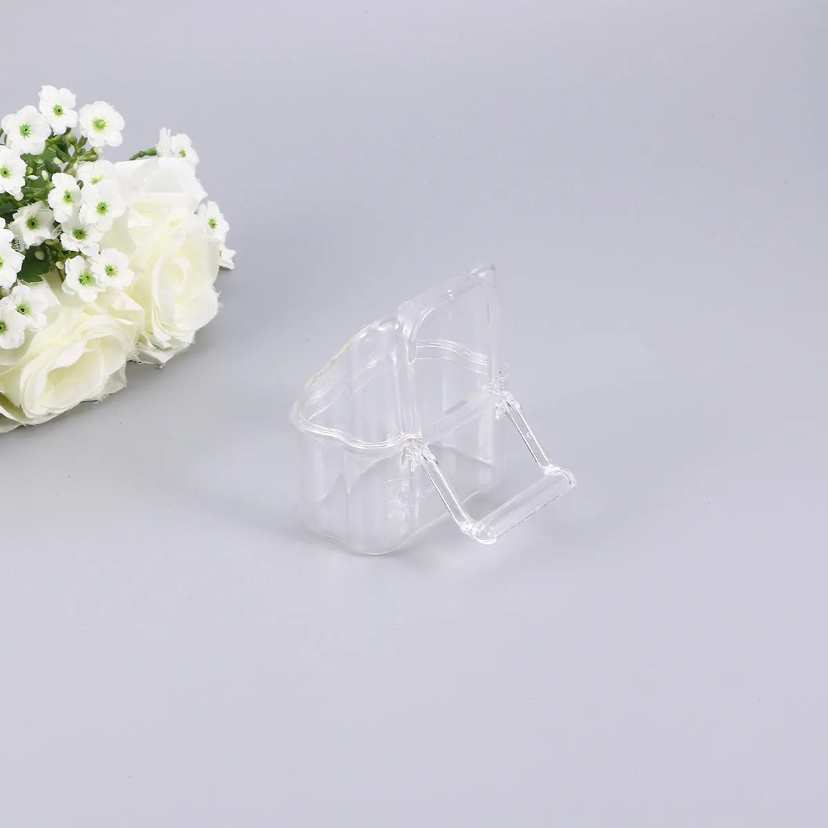 Acrylic Pet Bird Feeder Transparent Food Water Container Dispenser