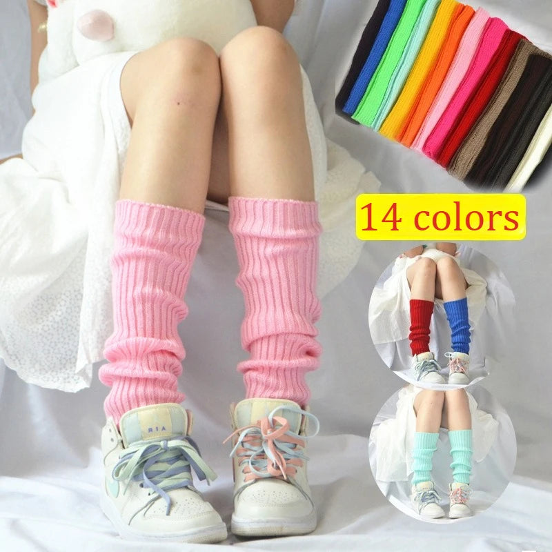 1 Pair Colorful Solid Women's Leg Warmers Fashionable Outfit 100