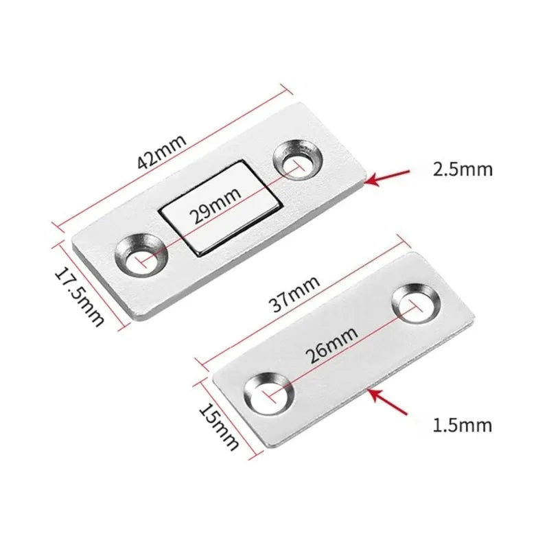 Magnetic Cabinet Catches Self Adhesive Window Door Closer Invisible Door Stopper Patch for Kitchen Bedroom Closet Hardware Kit Zpaxo