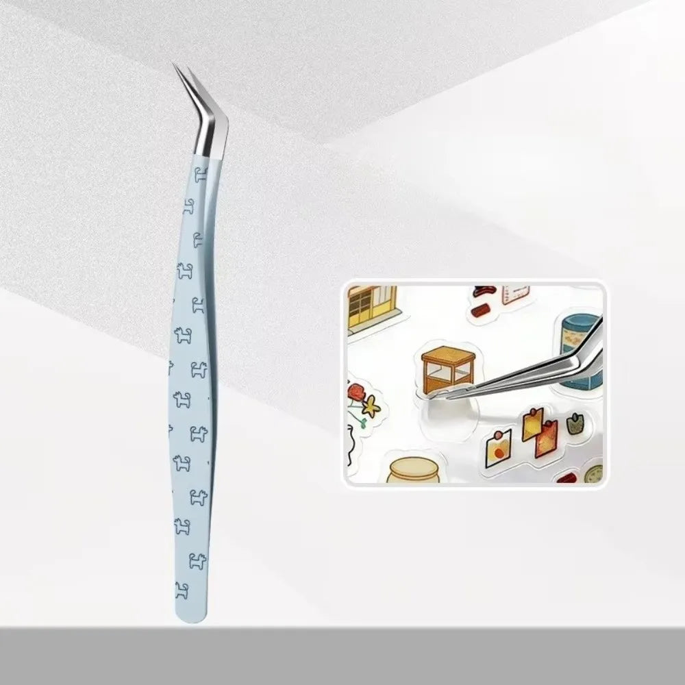 Stainless Steel Curved Stickers Tweezers Anti-static Precision Lashes Zpaxo