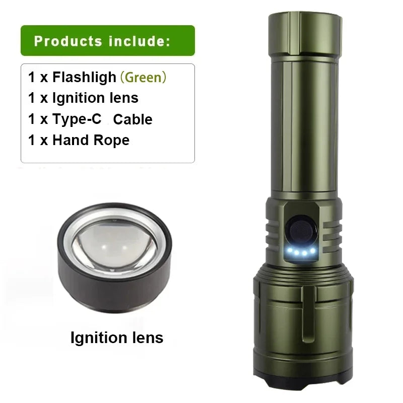 KDULIT 1000LM Zoomable Flashlight – Type-C Rechargeable IPX7